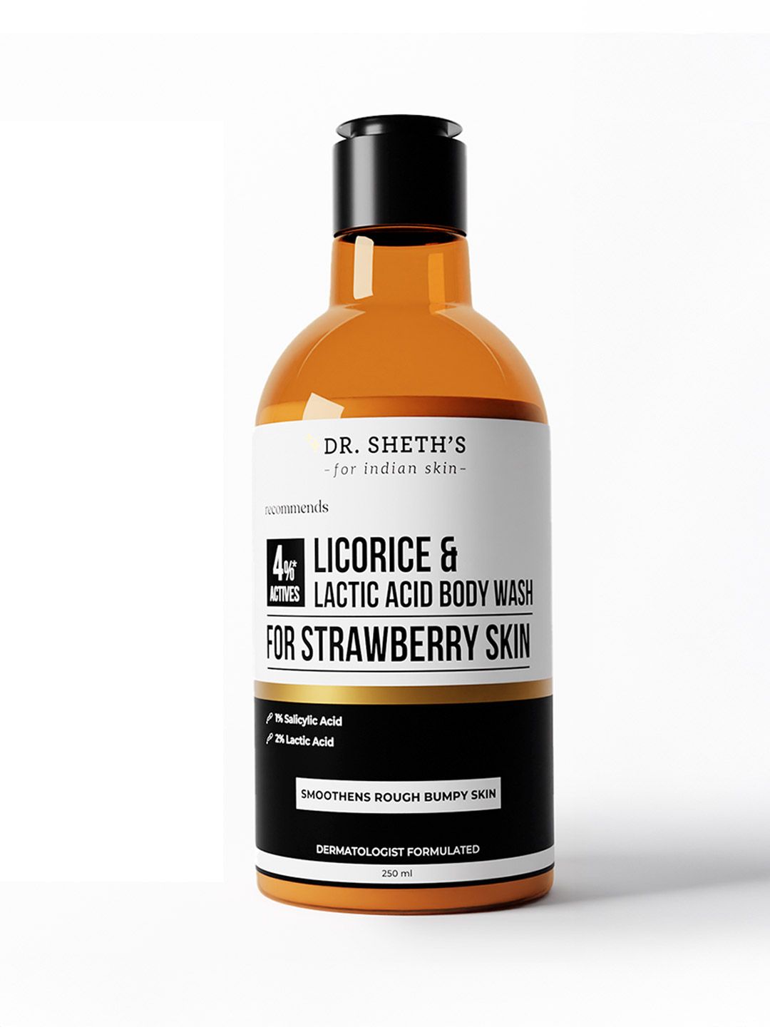 DR. SHETHS Licorice & Lactic Acid Body Wash for Strawberry Skin - 250 ml