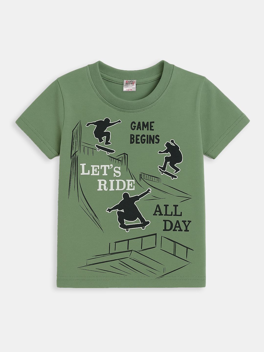 Here&Now X Game Begins Boys Graphic Printed Pure Cotton T-Shirt-picture-15