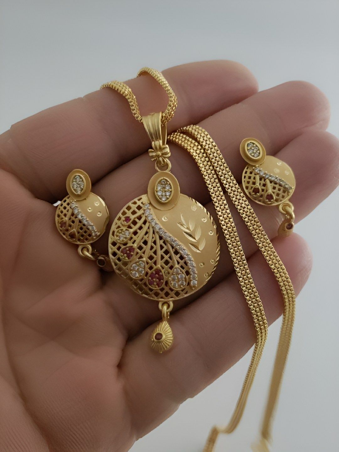 V.K.PAYAL.JEWELLERY Gold Plated Artificial Stones Studded Jewellery set-picture-23