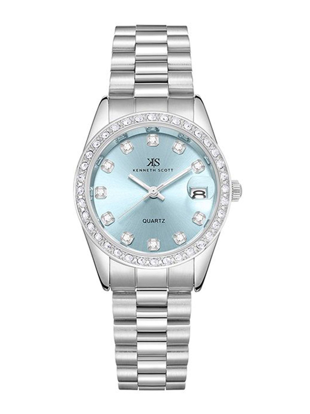 KENNETH SCOTT Women Embellished Dial & Bracelet Style Straps Analogue Watch K23545-SBSL-picture-36