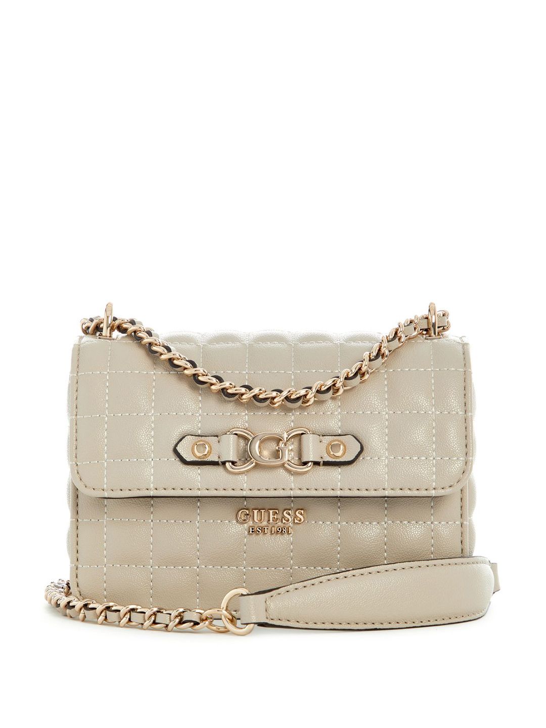 GUESS Women Textured Structured Buckle Detail Shoulder Bag-picture-11