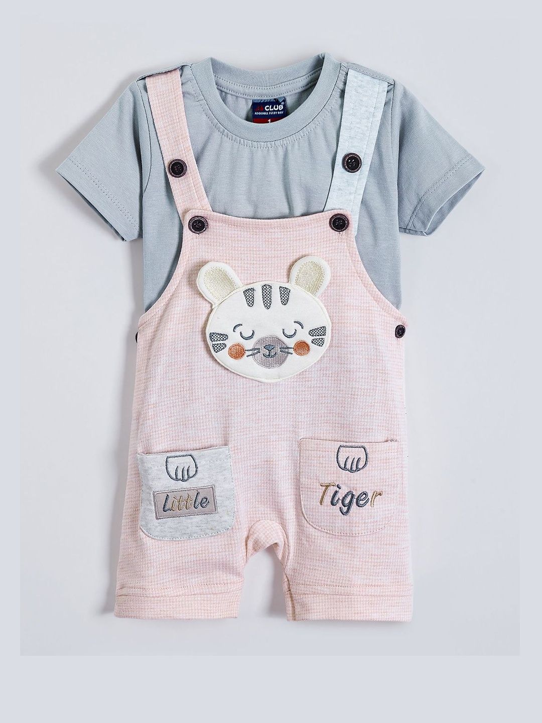 Hopscotch Kids-Unisex Grey Pure Cotton Solid Clothing Set-picture-29