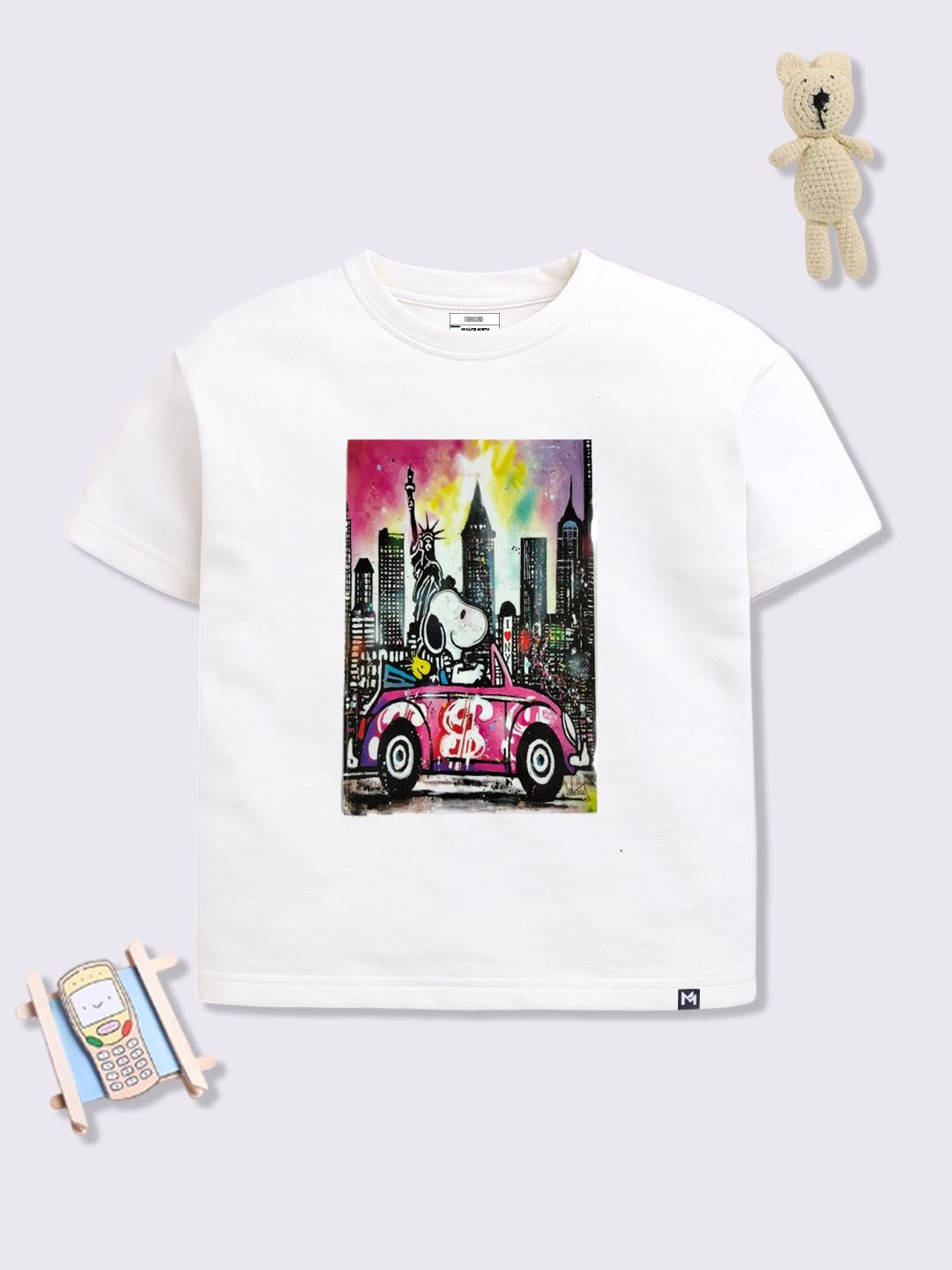 YK X Minute Mirth Girls Snoopy Printed T-shirt-picture-1
