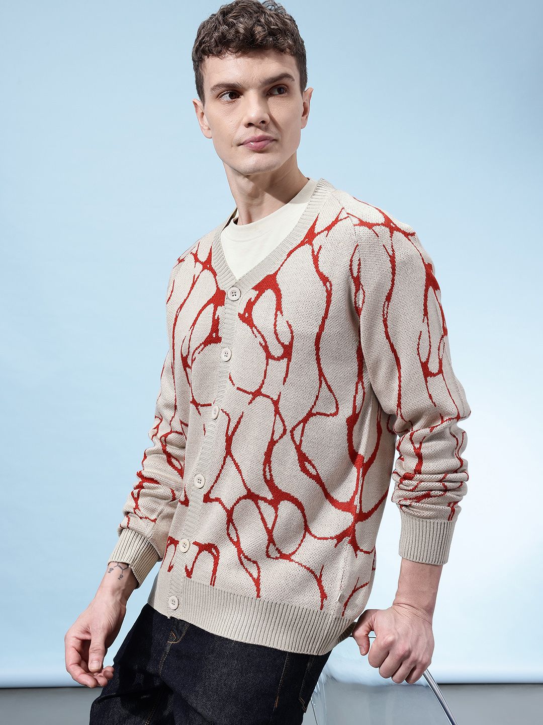 glitchez Self-Design Relaxed Cardigan-picture-21
