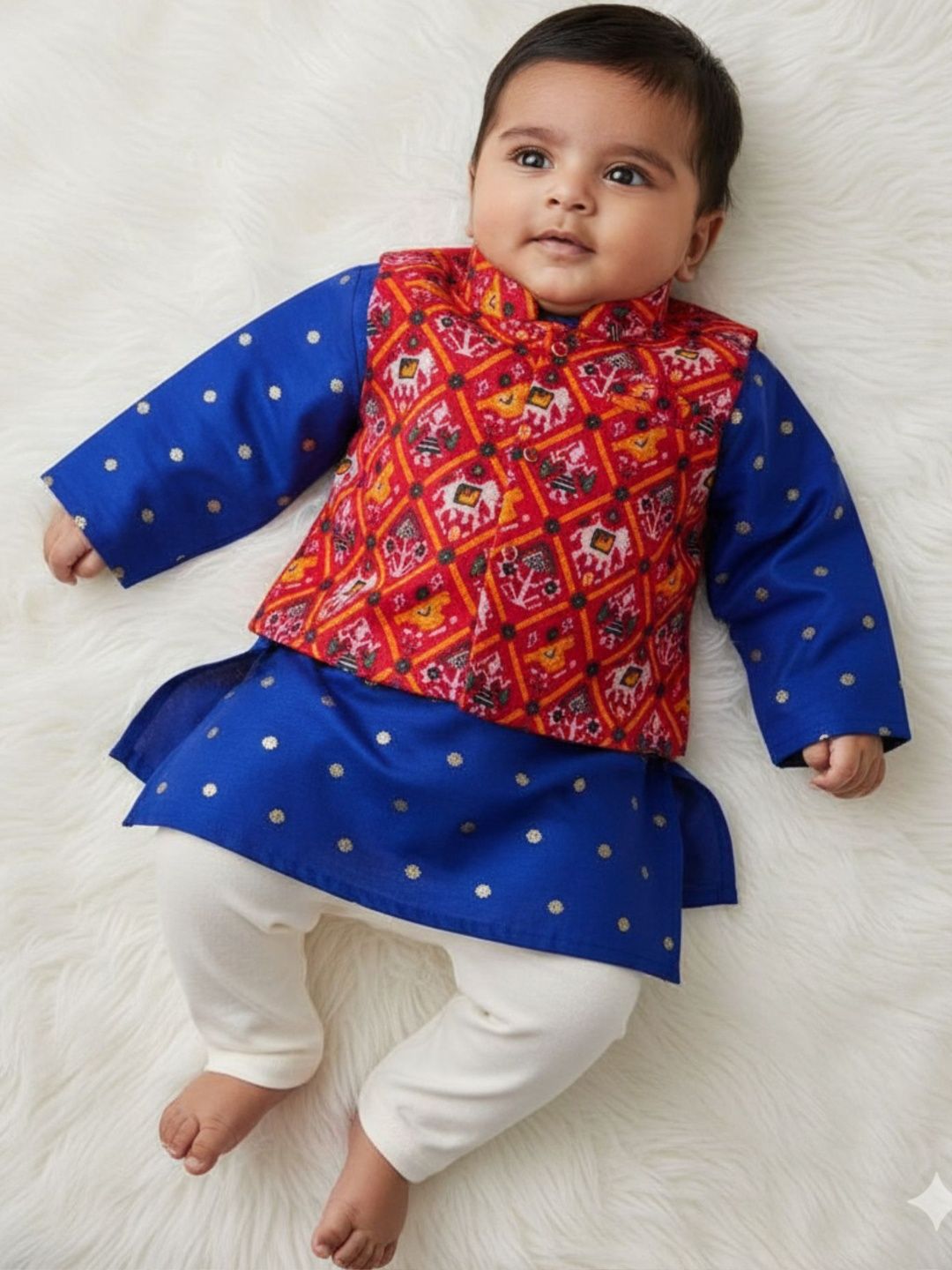 Sangria Boys Printed Regular Pure Silk Kurta with Pyjamas-picture-57
