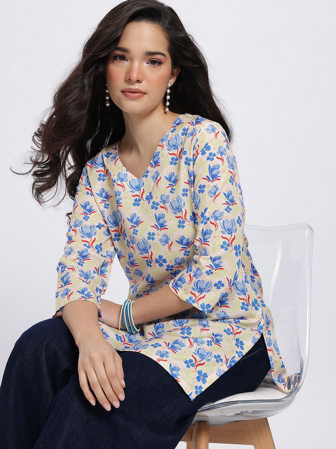 Anouk Rustic Floral Print Straight Kurti-image-30