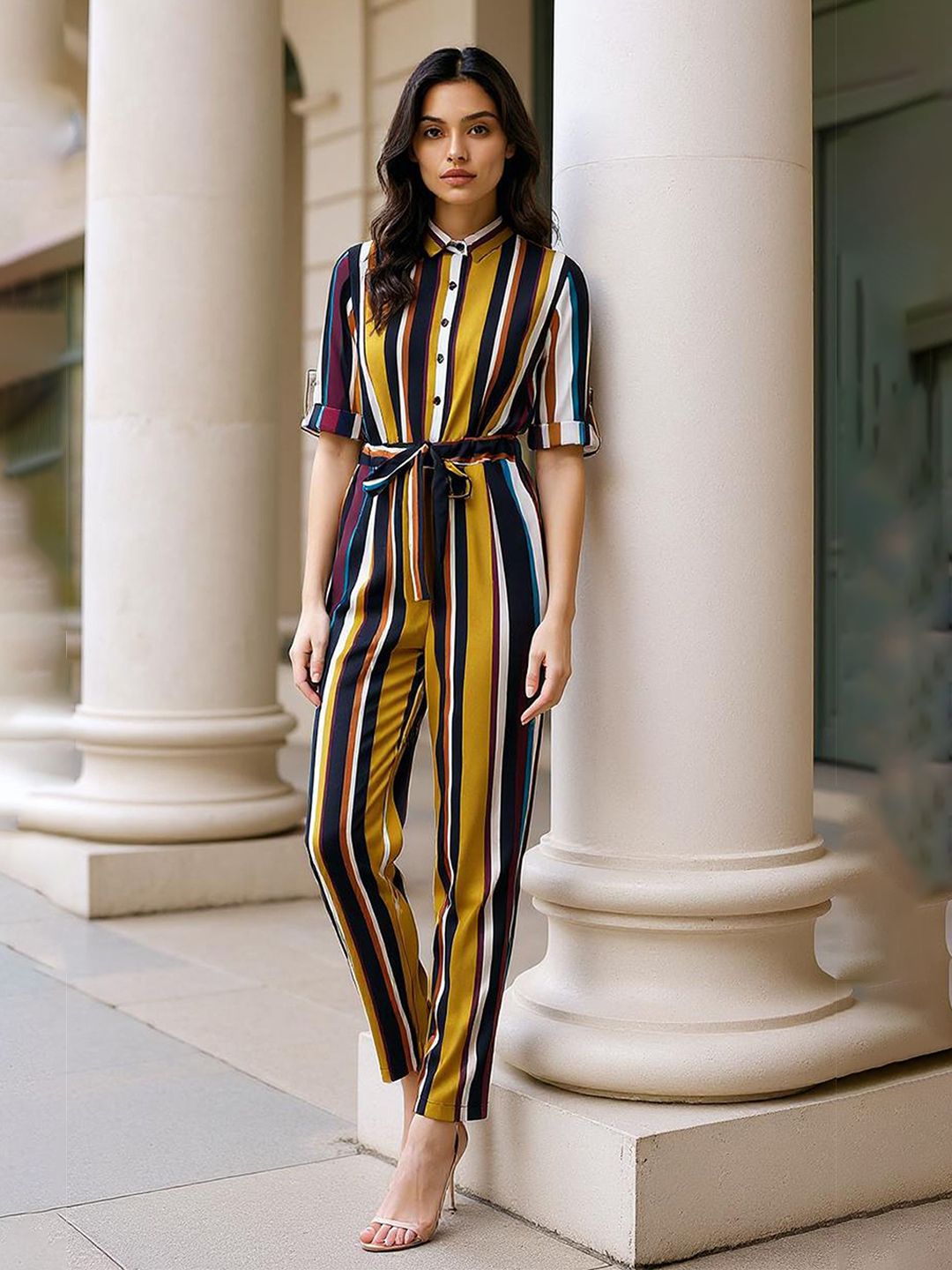 ZYNG Striped Basic Jumpsuit-image-21