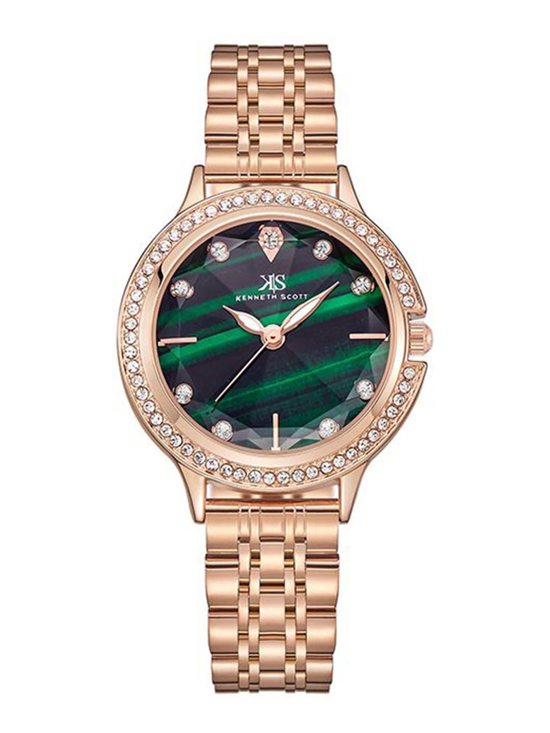 KENNETH SCOTT Women Embellished Dial & Stainless Steel Straps Analogue Watch K23521-RBKH-picture-14