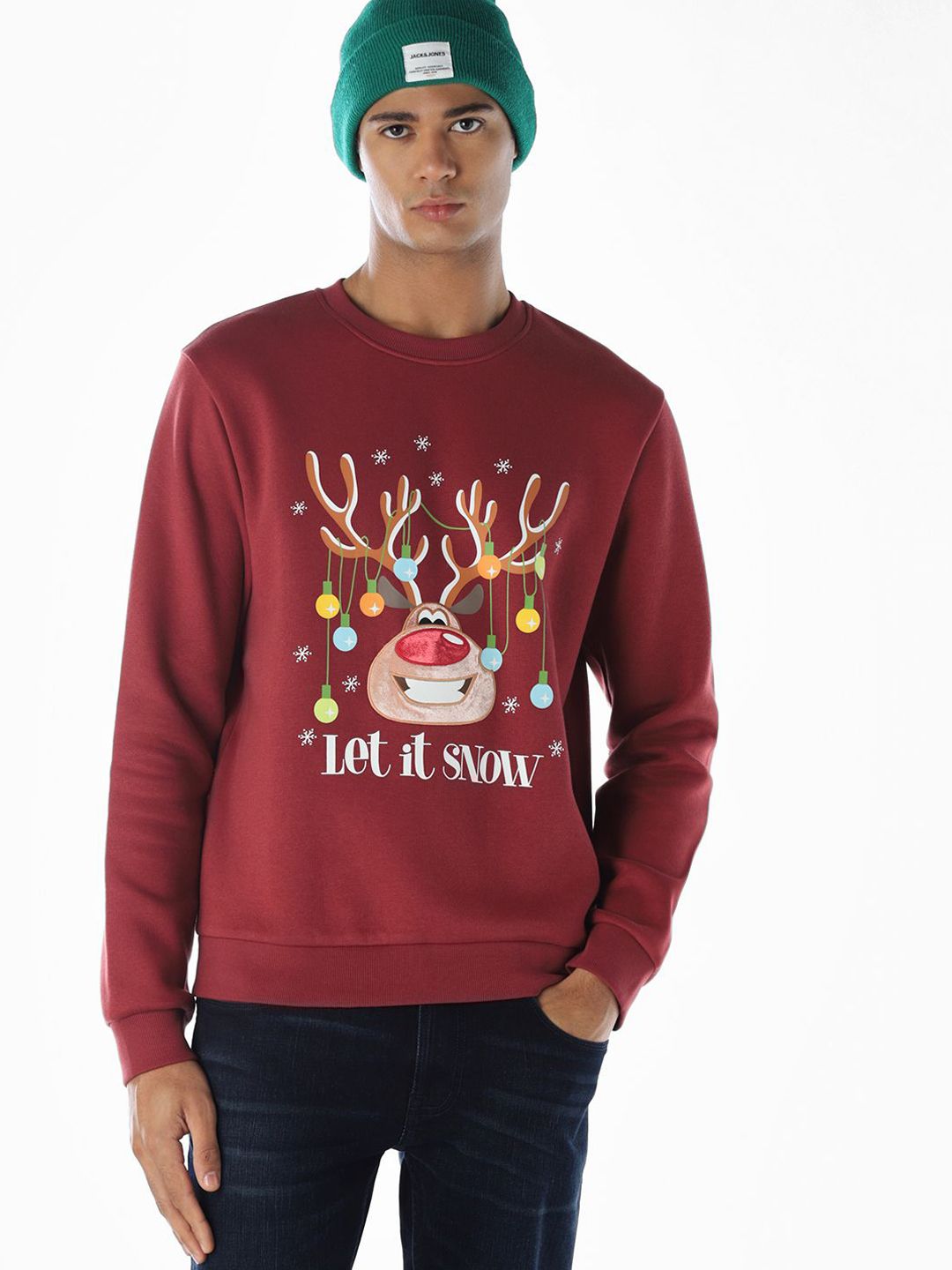 Jack & Jones Men Christmas Printed Crew Neck Sweatshirt-picture-21