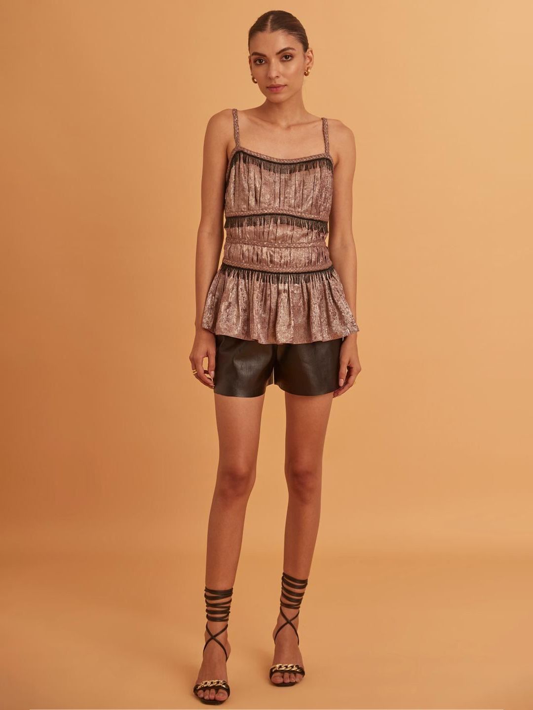 VERB BY PALLAVI SINGHEE Women Shoulder Straps Fringed Peplum Top-picture-17