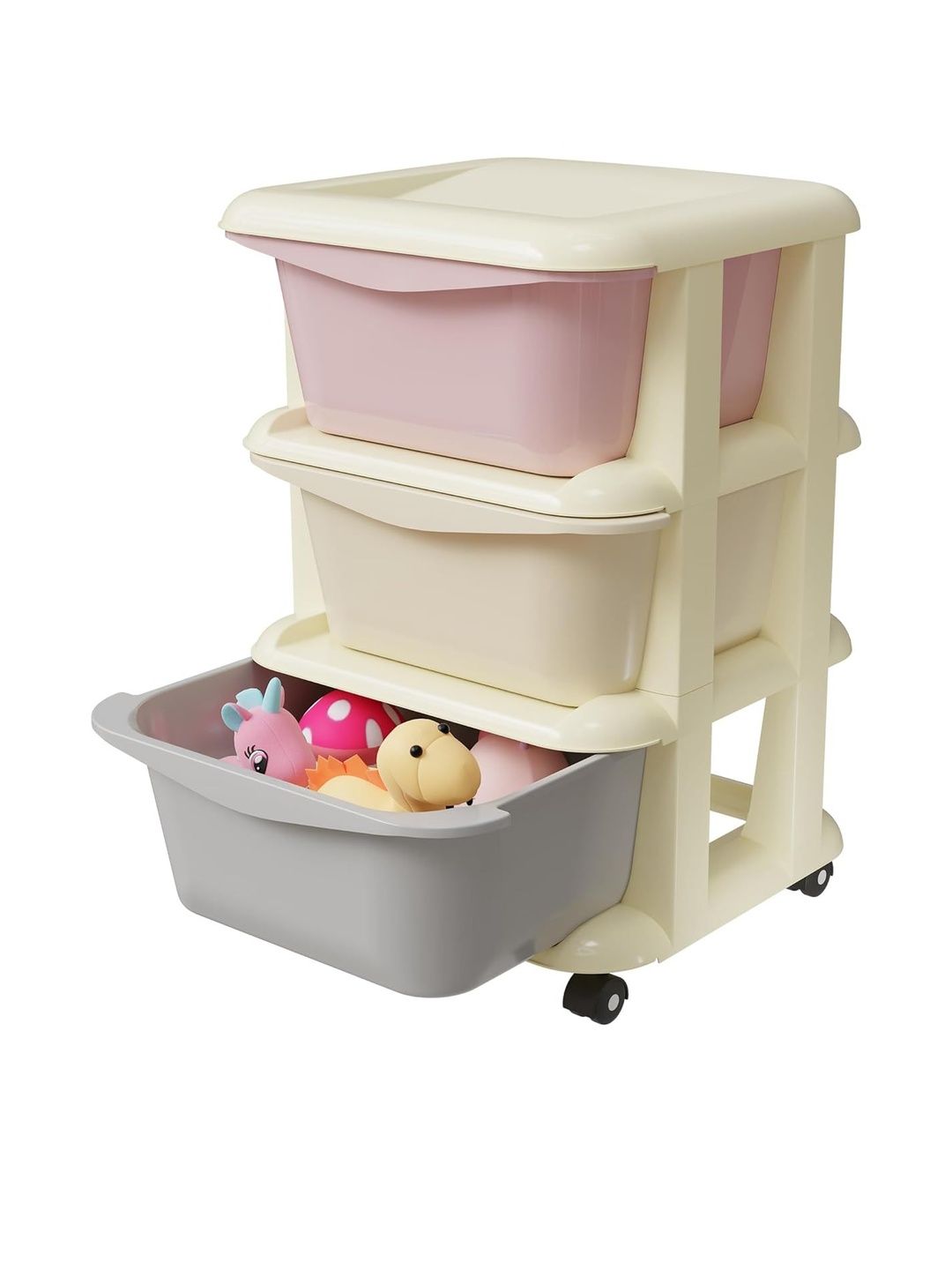 TEX-RO Multicolor 3 Layer Plastic Modular Rainbow Drawer