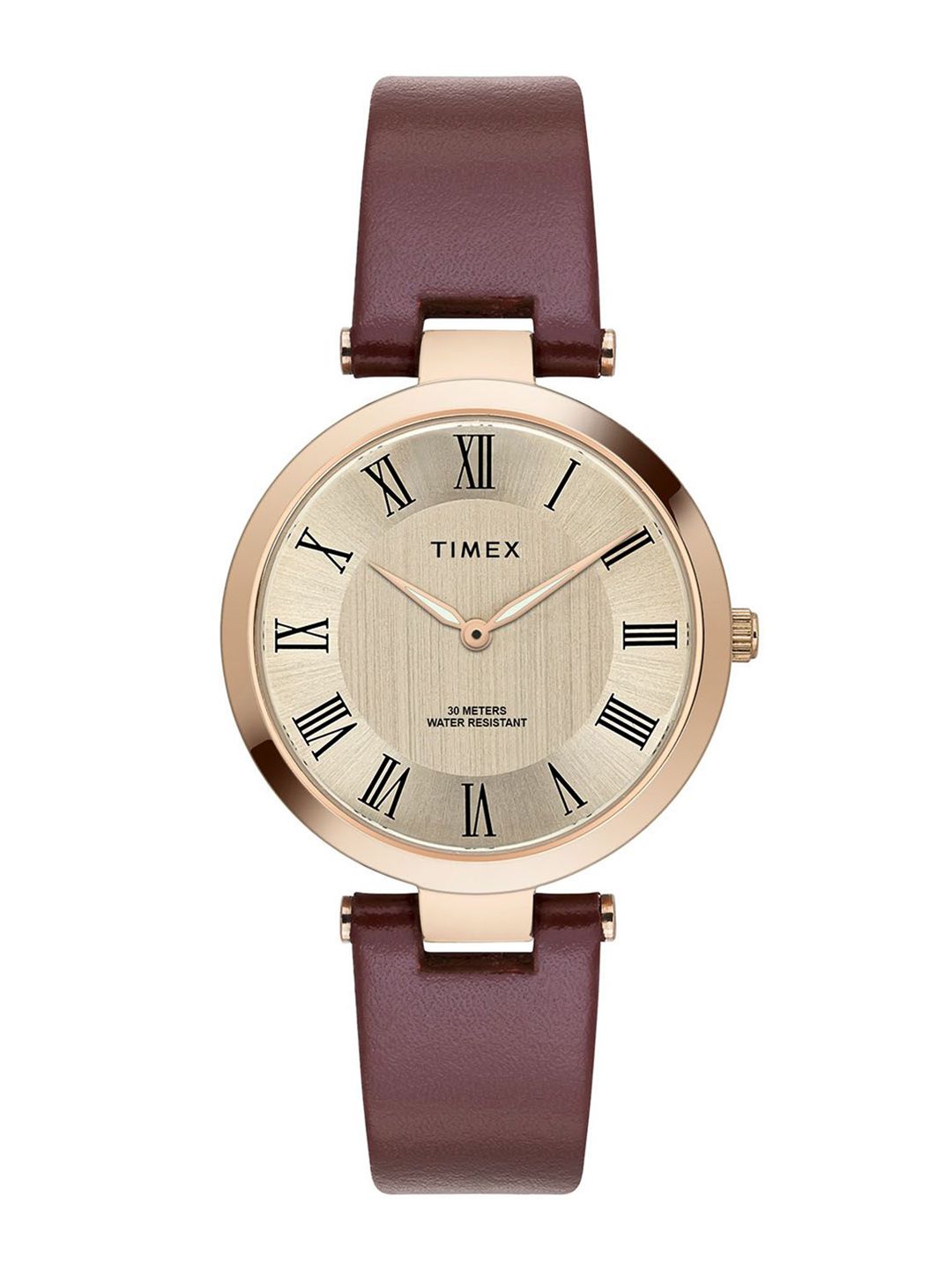 Timex Women Brass Dial & Leather Straps Analogue Watch TWEL19211-picture-19