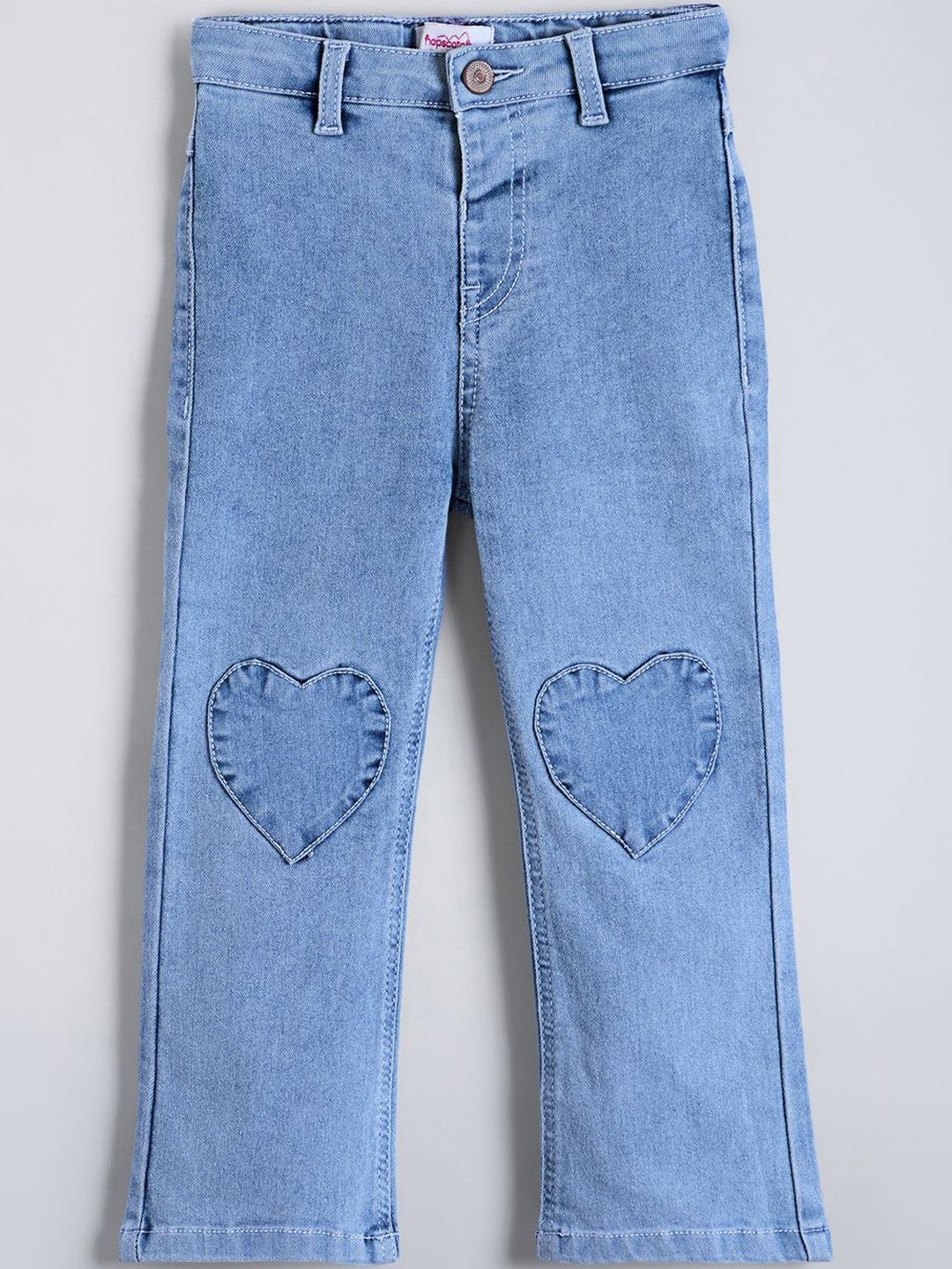 Hopscotch Girls Regular Fit Mid-Rise Light Fade Stretchable Jeans-picture-31