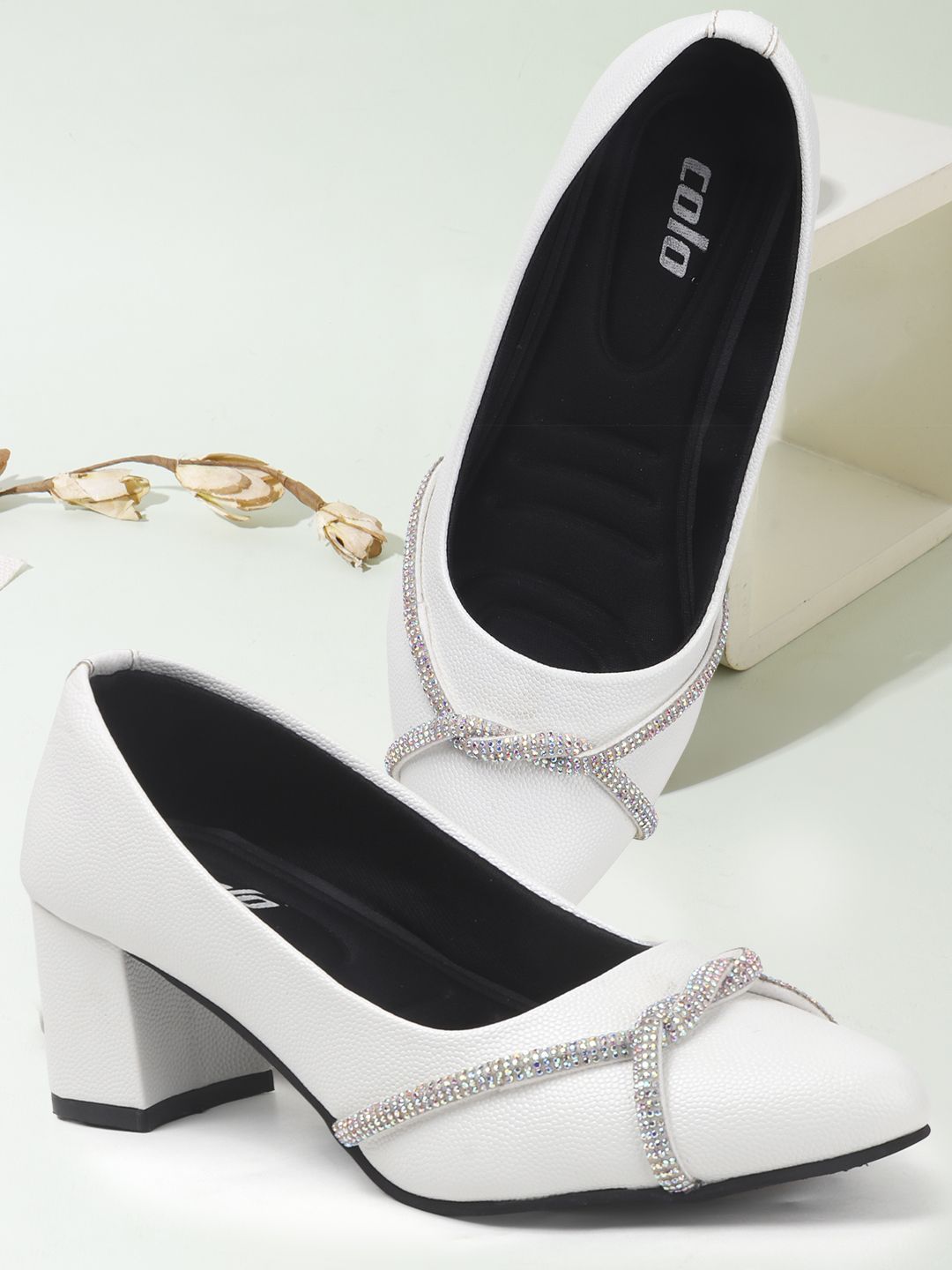 Colo Women Embellished Party Block Pumps-picture-27