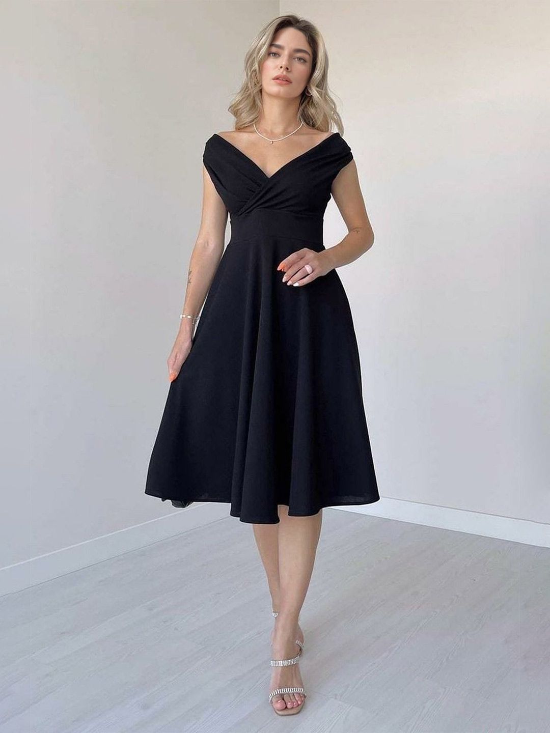 Trendyol Women Wrap Midi Dress-image-49