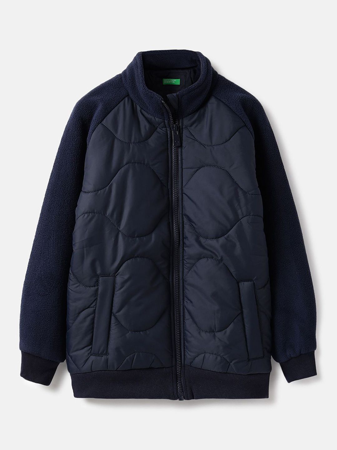 United Colors of Benetton Boys Stand Collar Self Design Padded Jacket-picture-42