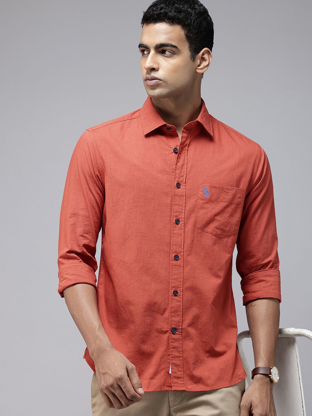 U.S. Polo Assn. Pure Cotton Tailored Fit Casual Shirt-image-25
