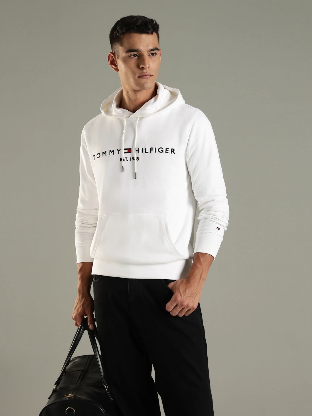 Tommy Hilfiger Europe Men Embroidered Logo Regular Fit Hooded Cotton Pullover-picture-20