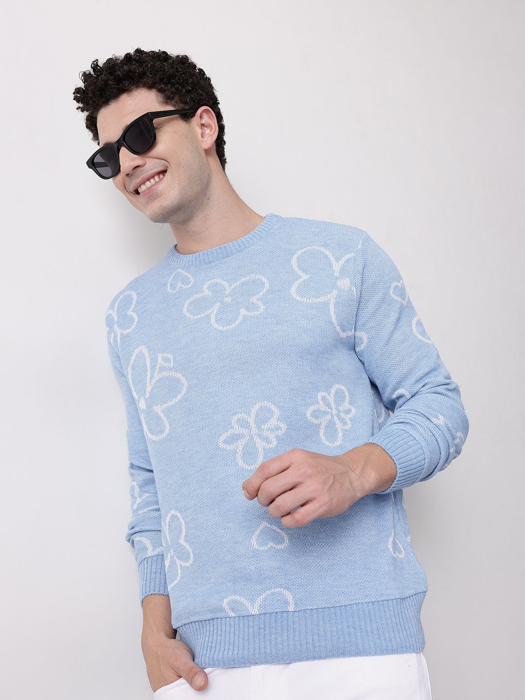 Mast & Harbour Round Neck Floral Pullover-picture-36