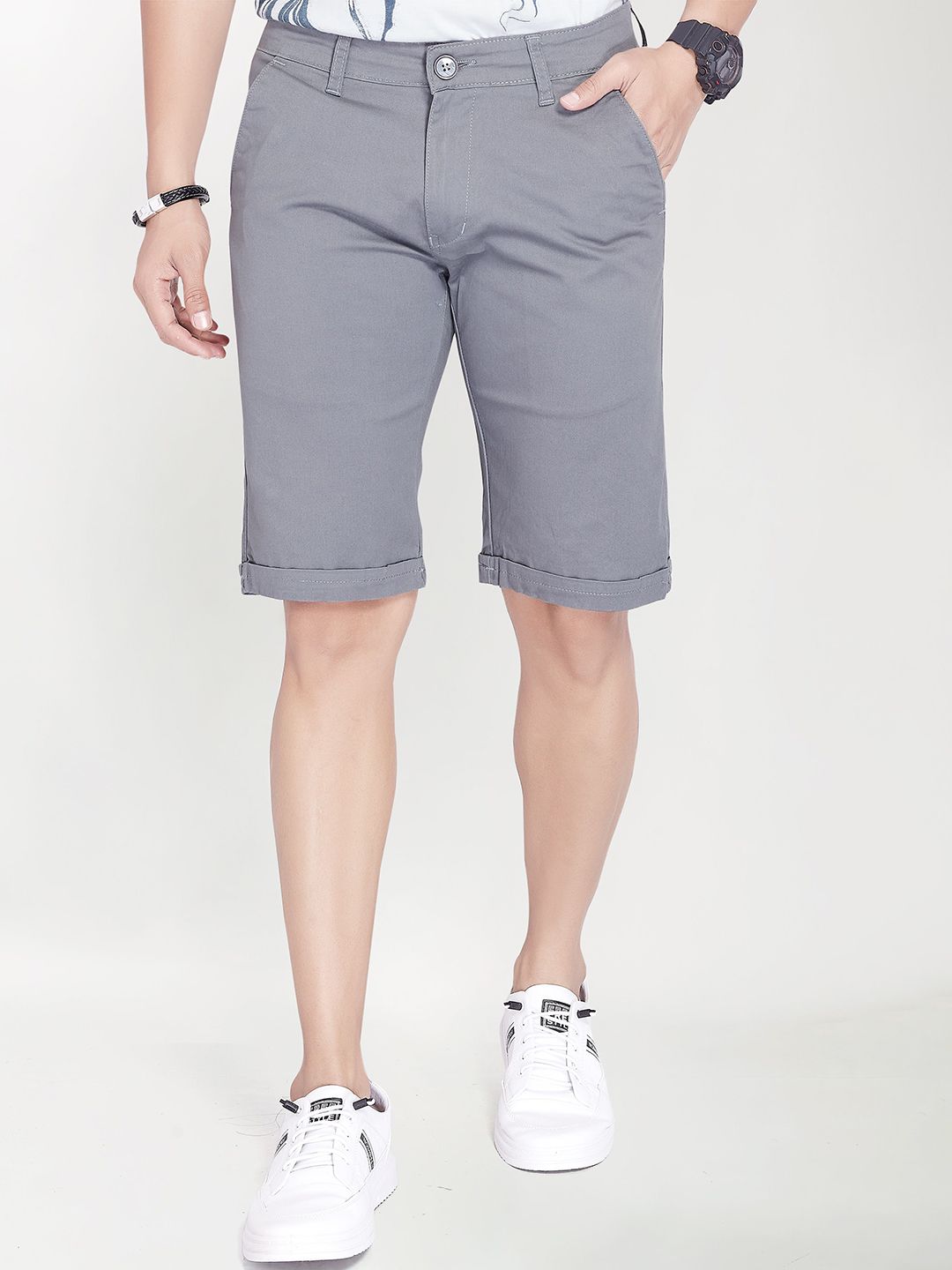 THE BEETEL HOUSE Men Regular Fit Mid-Rise Chino Shorts-picture-22