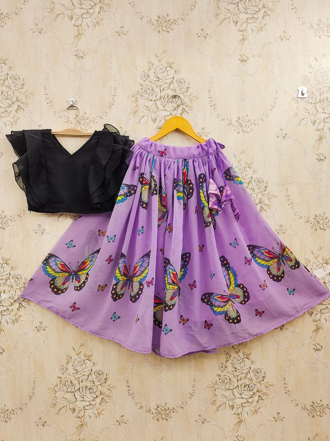 JOVK DESIGN Girls Printed Ready to Wear Lehenga & Blouse-picture-26