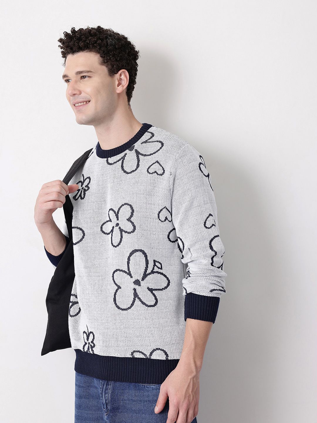 Mast & Harbour Round Neck Floral Pullover-picture-42