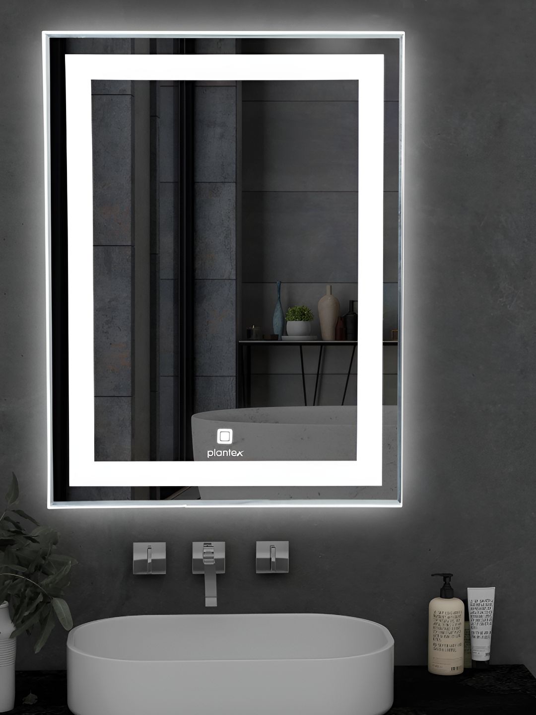 Plantex Silver-Toned Bathroom Wall Mirror-picture-33