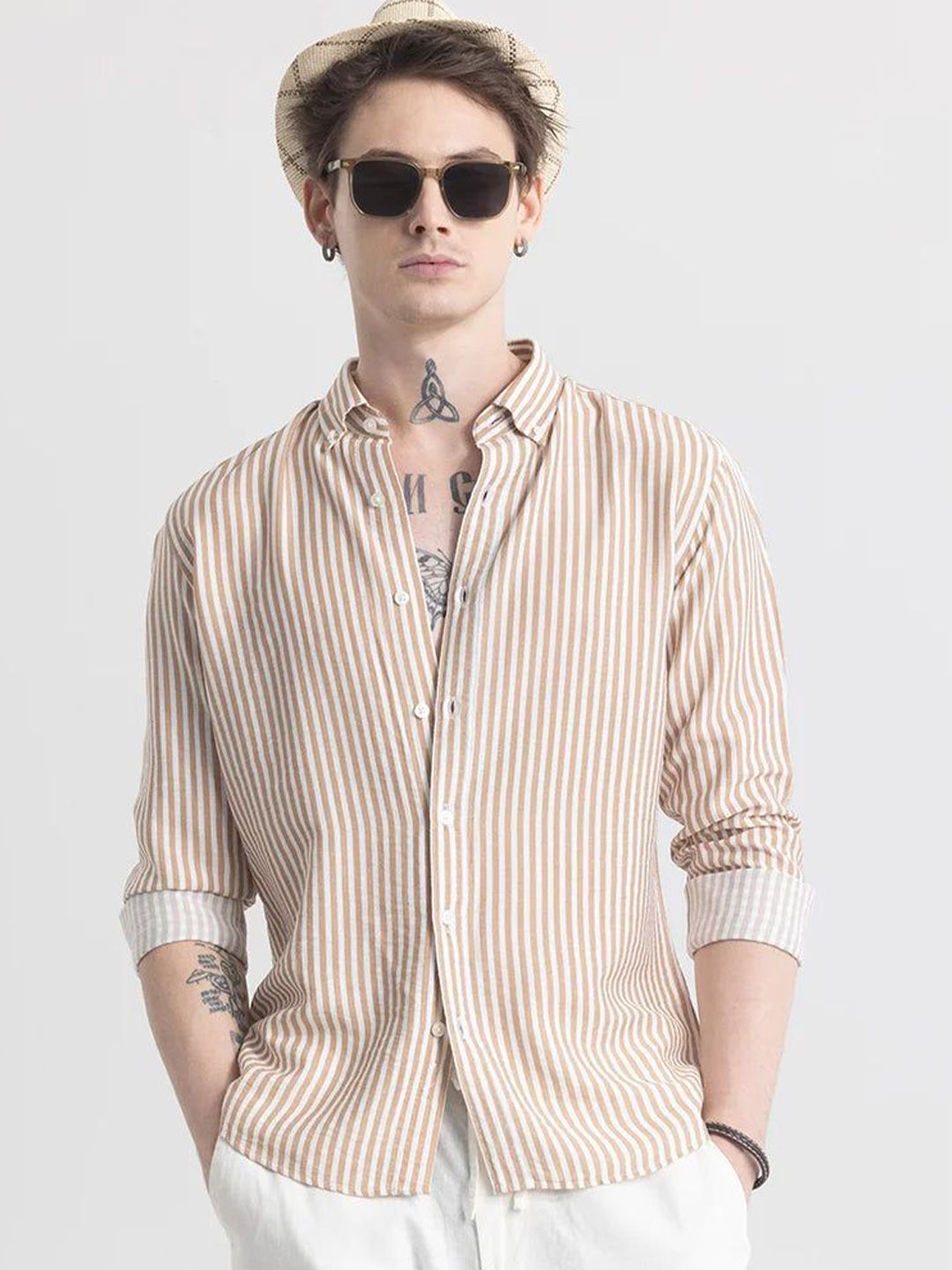 JAI TEXTILES Men Classic Slim Fit Striped Casual Shirt-picture-21