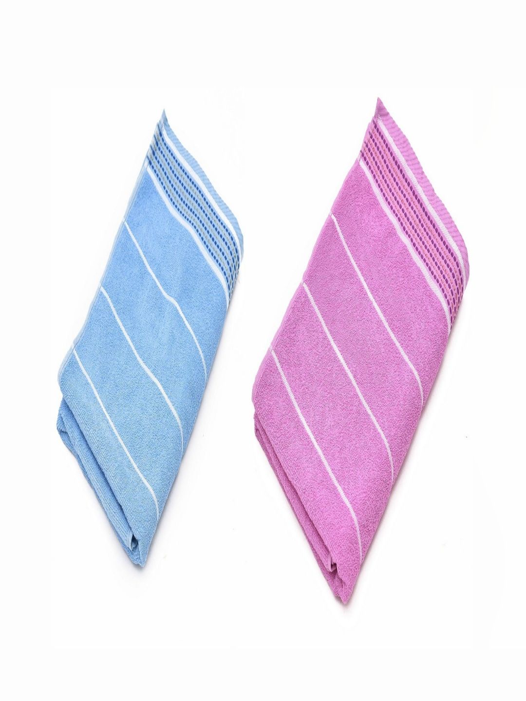 RRC Blue & Pink 2 Pieces Striped 500 GSM Cotton Towel Set-picture-53