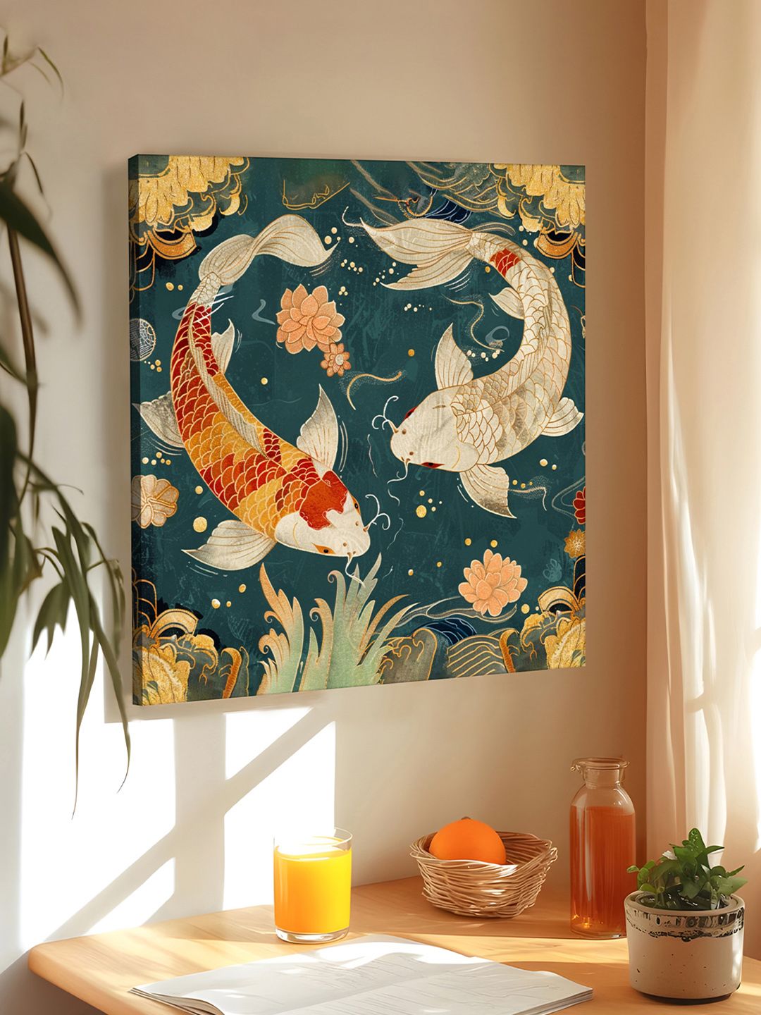 Art Street Green & Beige Single Piece Canvas Abstract Printed Wall Art-picture-38