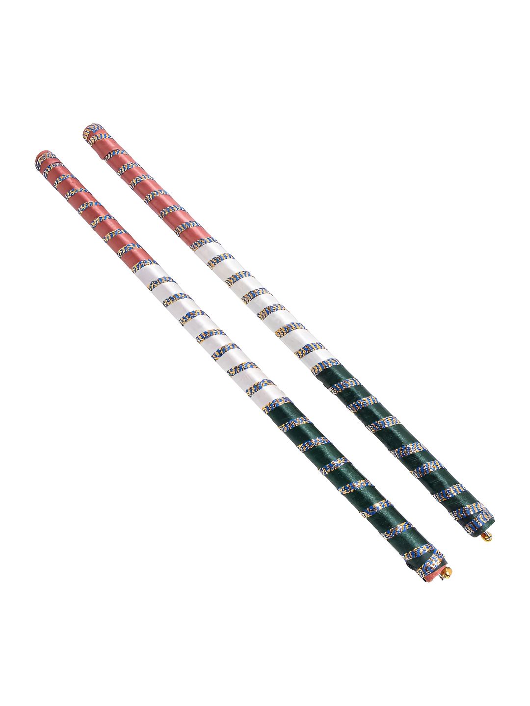 Golden Peacock Set Of 2 Multicolor Handcrafted Decorative Dandiya Sticks-picture-5