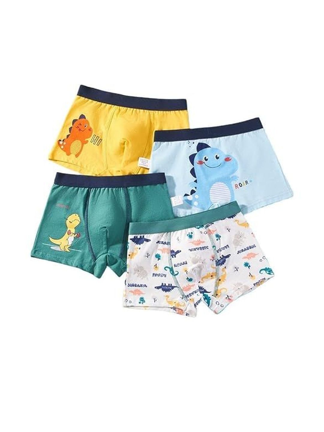Teri Beri Boys Pack Of 4 Printed Mid Rise Cotton Boy Shorts