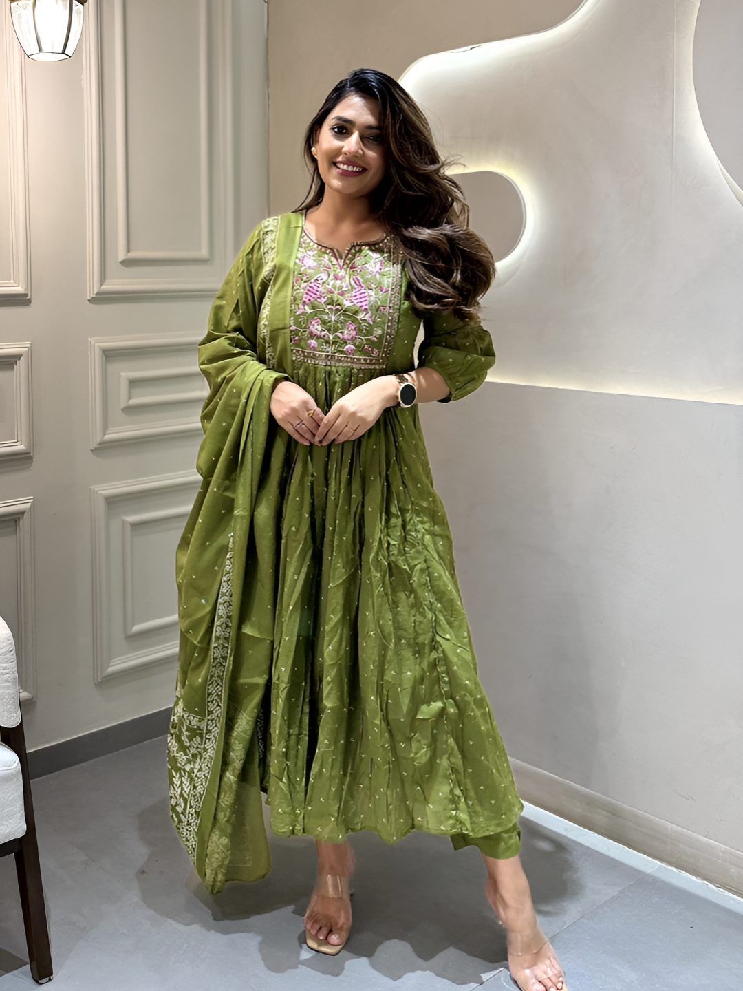 Brand Hill Women Ethnic Motifs Embroidered Thread Work Kurta with Trousers & Dupatta-picture-23