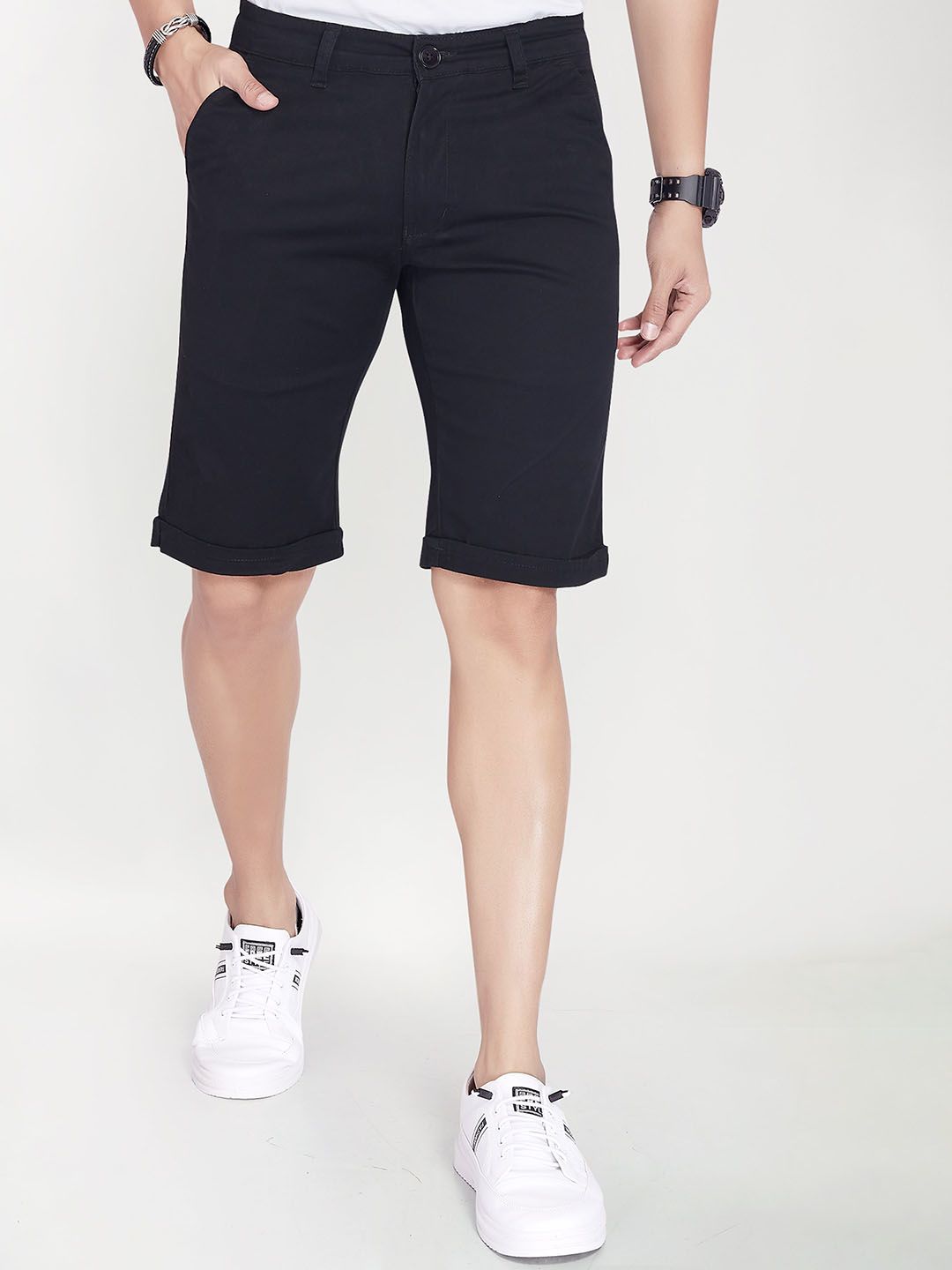 THE BEETEL HOUSE Men Mid-Rise Relaxed Fit Chino Shorts-picture-25