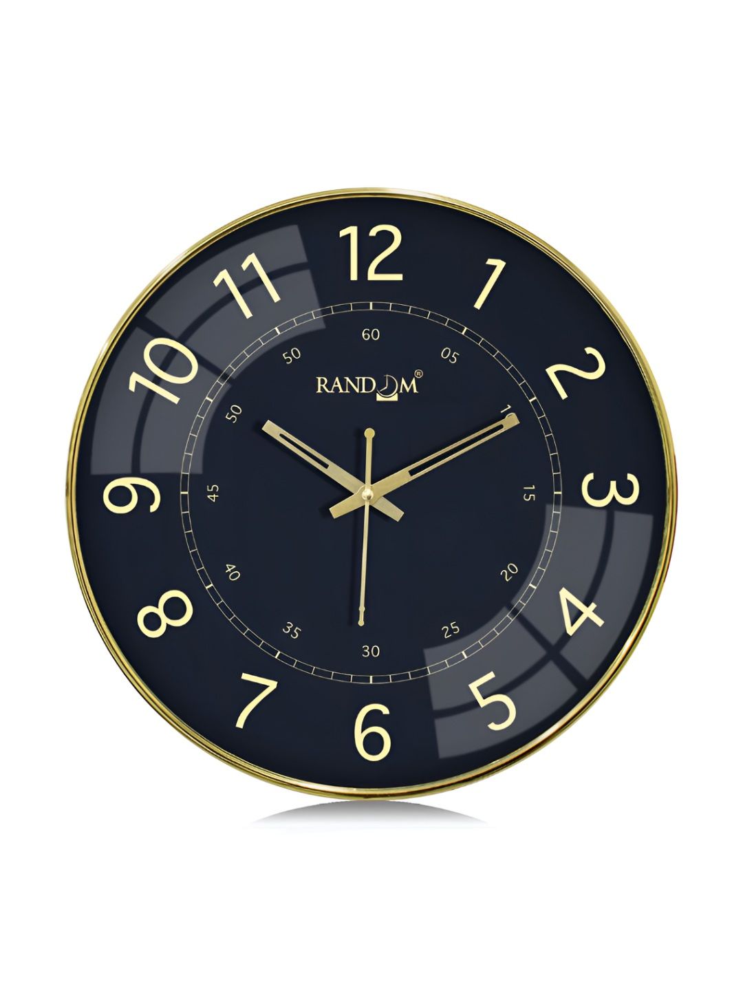 RANDOM Black & Gold-Toned Contemporary Wall Clock