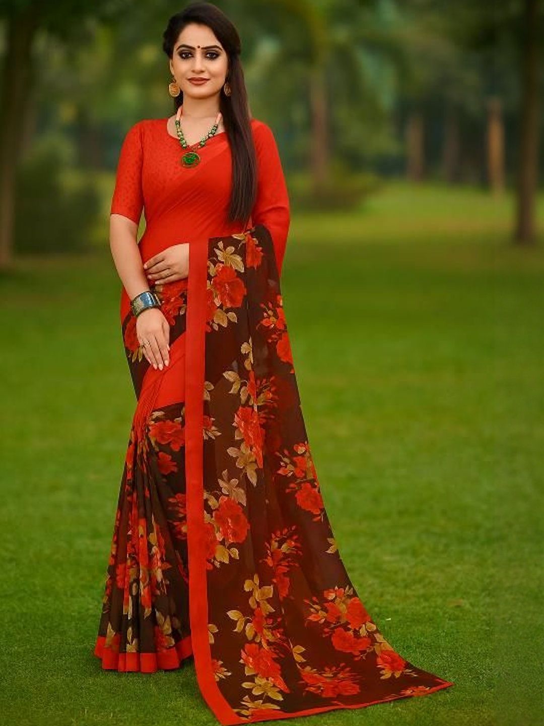Moda Rapido Floral Pure Georgette Saree-picture-28