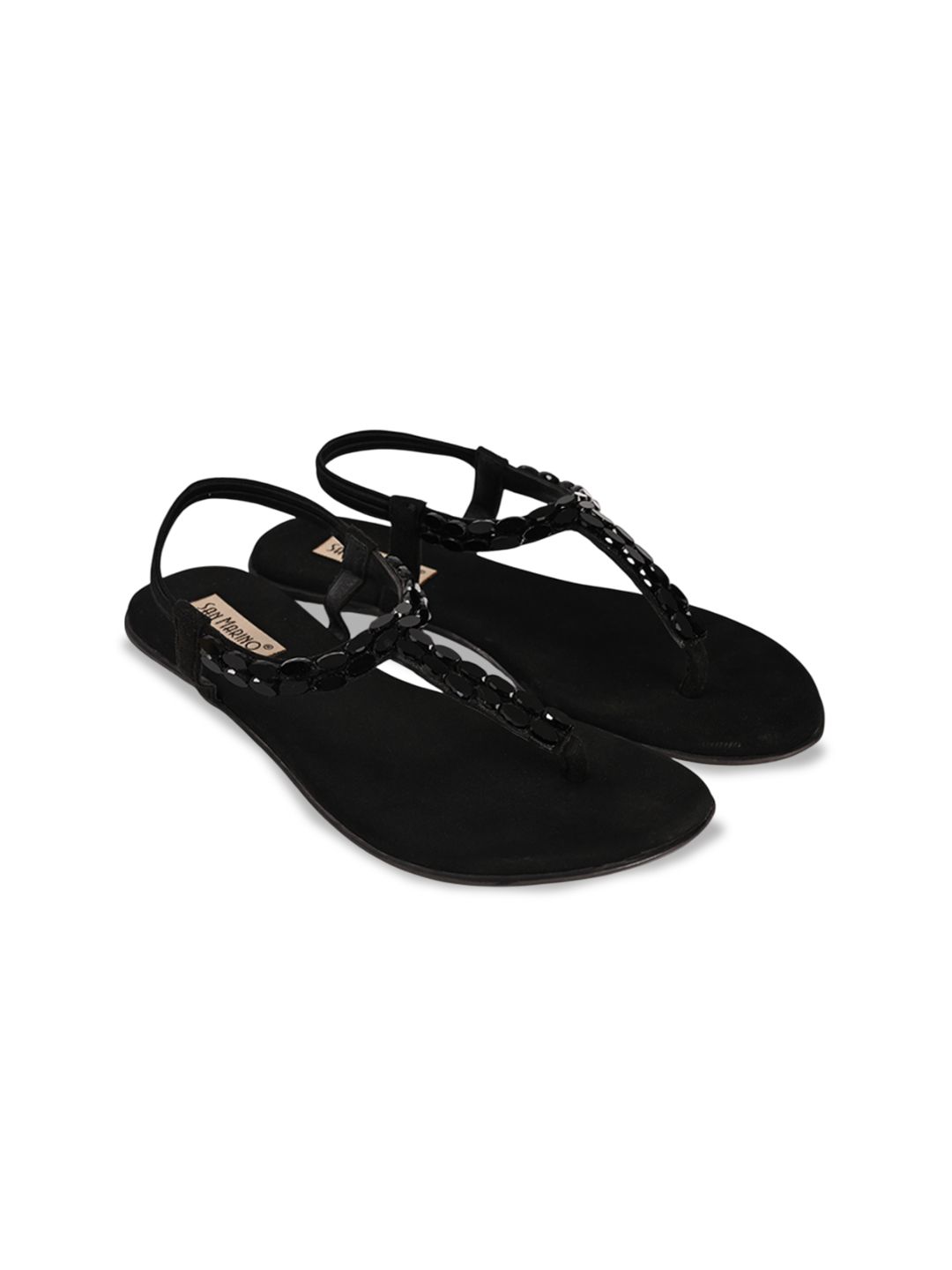 San Marino by Shoe Bank Women Western - Embellished T-Strap Flats-picture-10