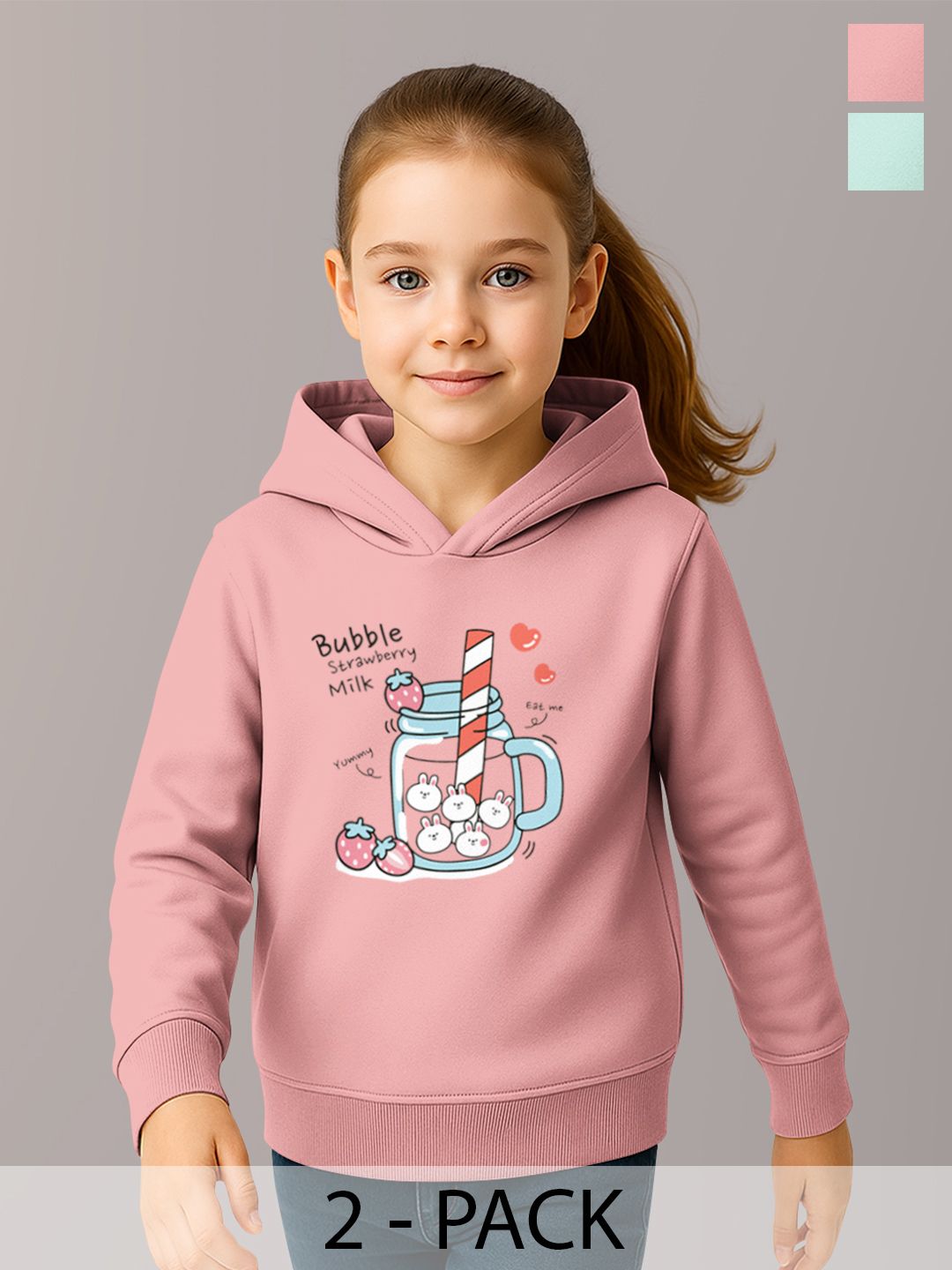 HELLCAT Girls Pack of 2 Printed Hooded Sweatshirt-picture-31