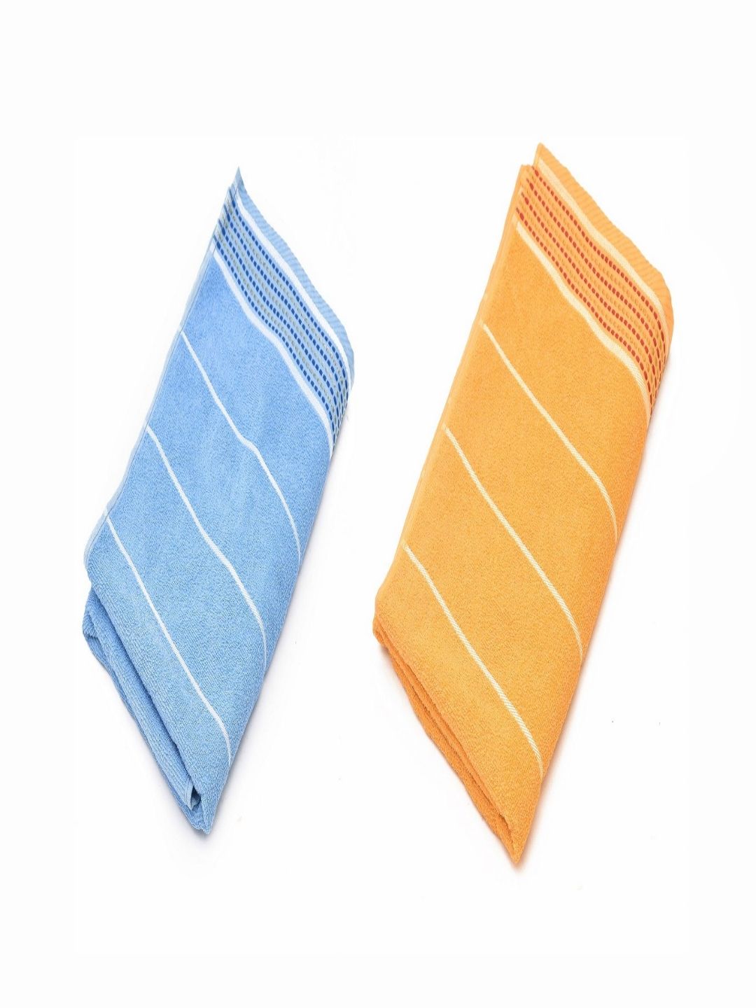RRC Blue & Yellow 2 Pieces Striped 500 GSM Cotton Towel Set-picture-13