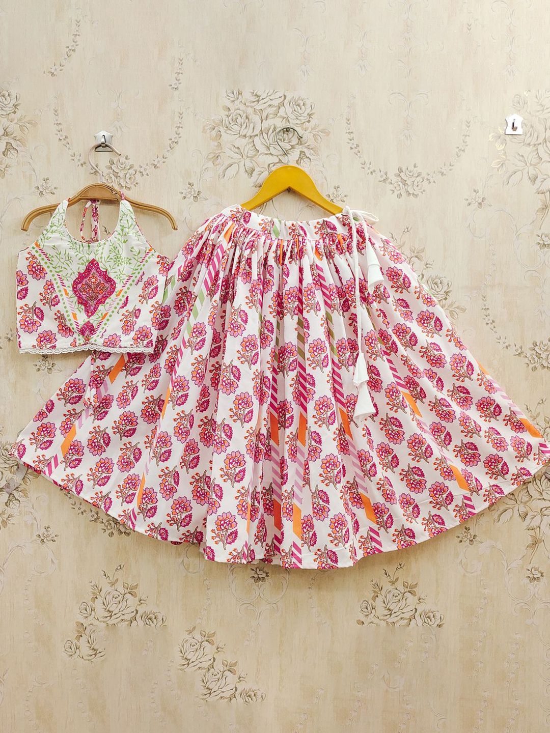 JOVK DESIGN Girls Printed Ready To Wear Lehenga & Blouse-picture-23