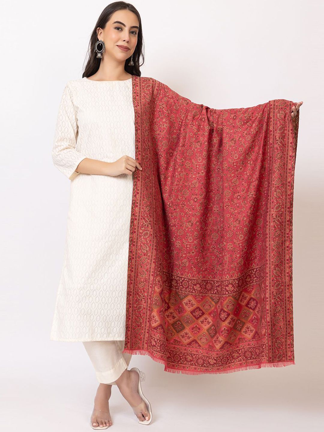 PYRO SPIRIT Women Ethnic Woven Design Shawl-image-7