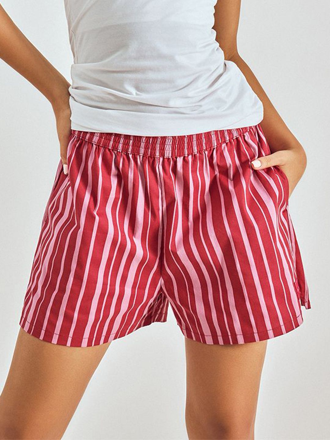 Pepe Jeans Women Secret Garden High-Rise Striped Lounge Shorts-picture-19