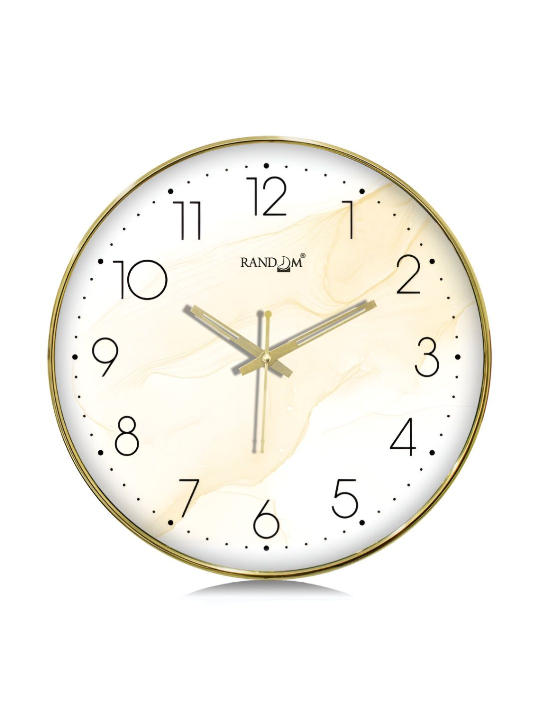 RANDOM Gold-Toned & White Printed Contemporary Wall Clock-picture-34