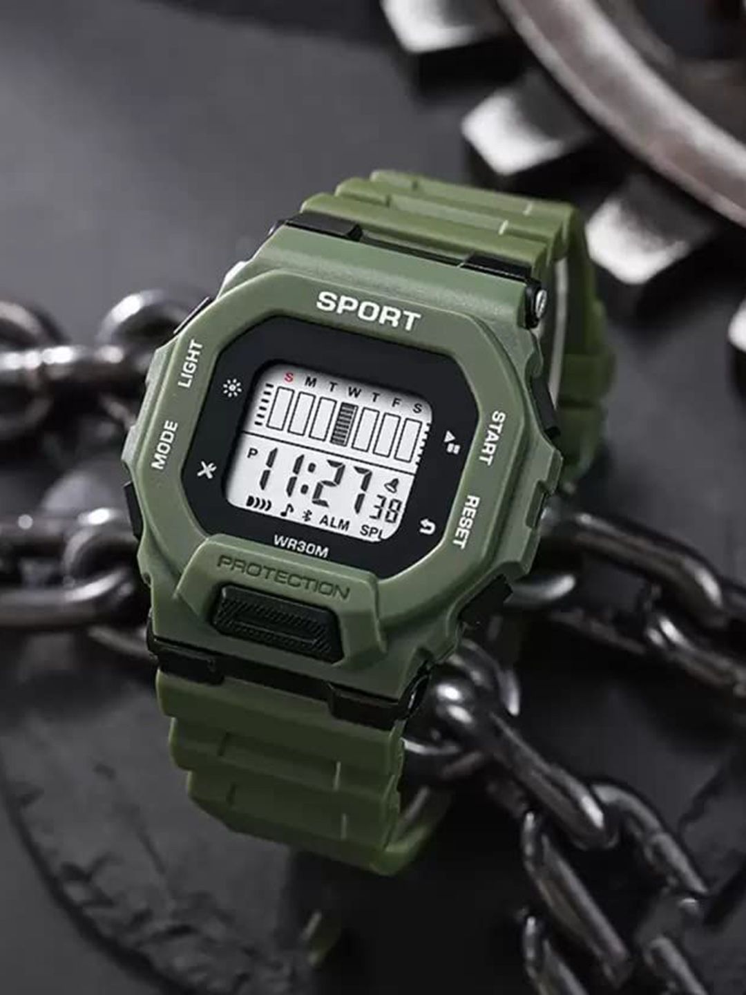 Blutech Men Dial & Bracelet Style Straps Digital Watch DashGreen7-image-7