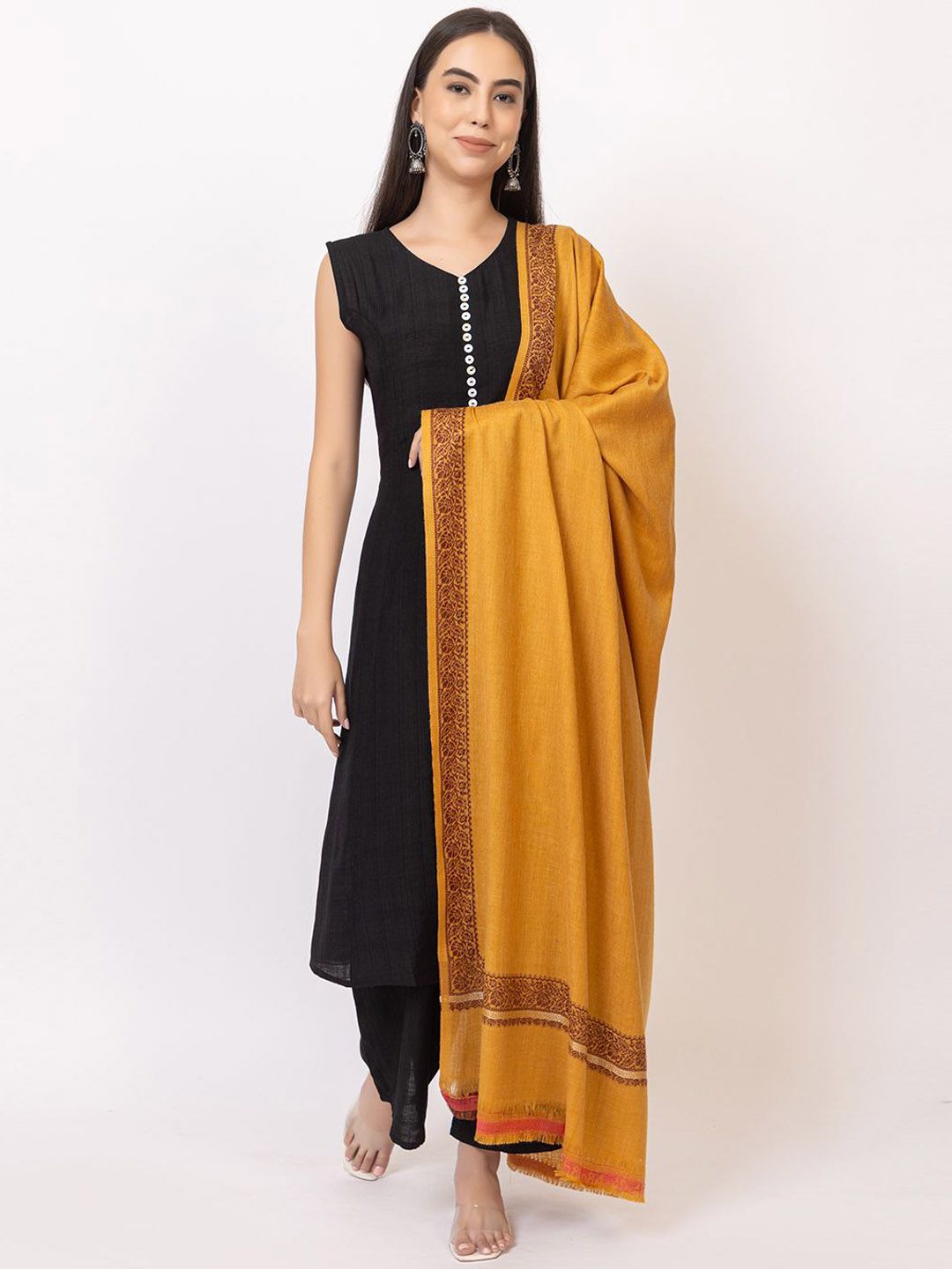 PYRO SPIRIT Floral Woven Design Shawl-image-3
