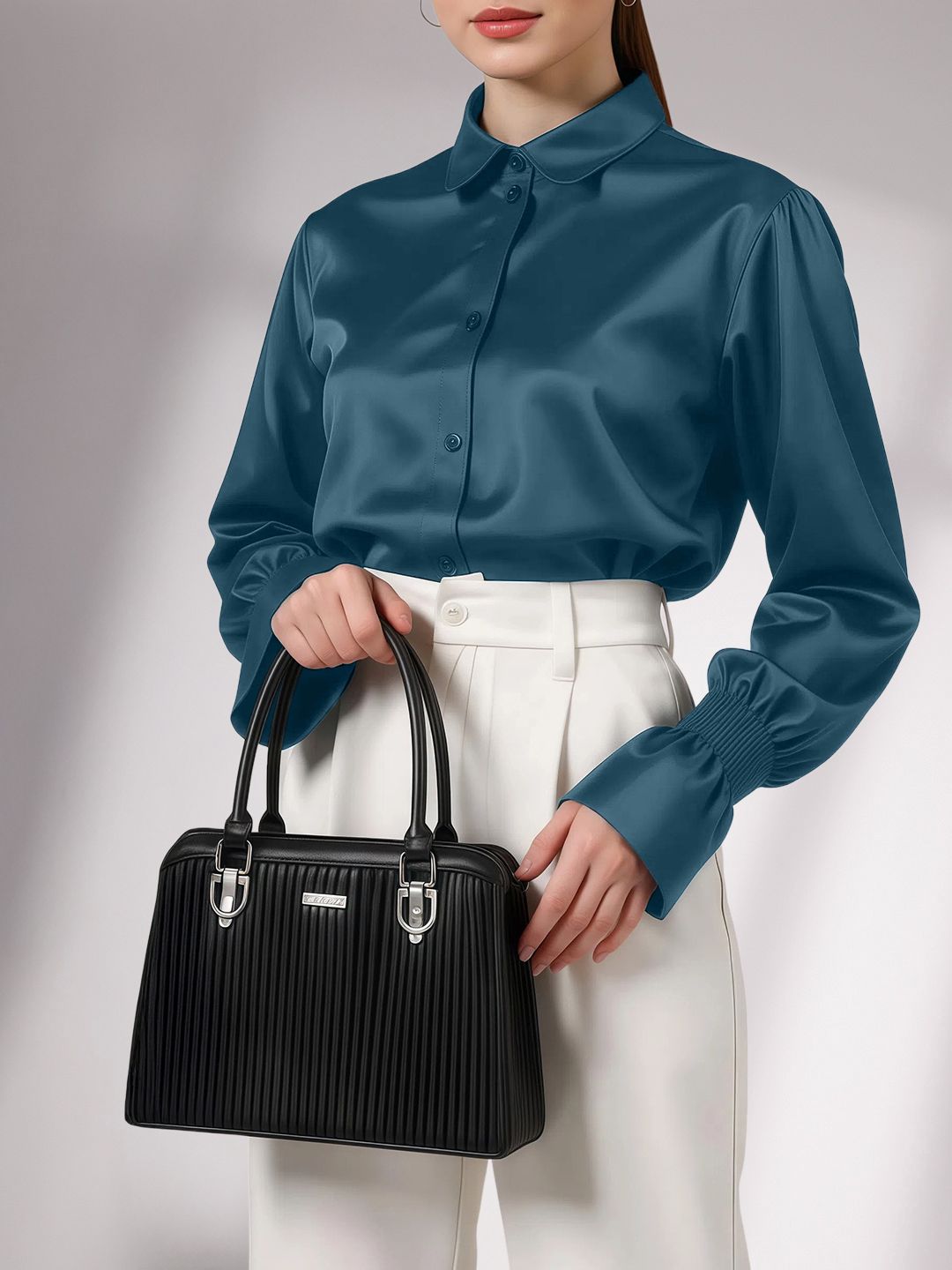 Mast & Harbour Textured Structured Handheld Bag-picture-25