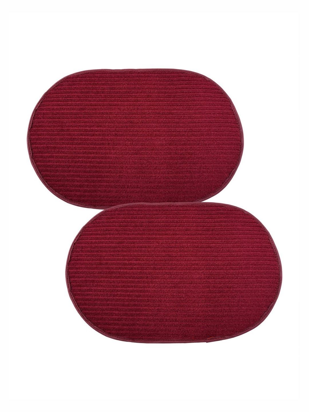 Aura Maroon 2 Pieces Wool Anti-Skid Doormats-picture-22