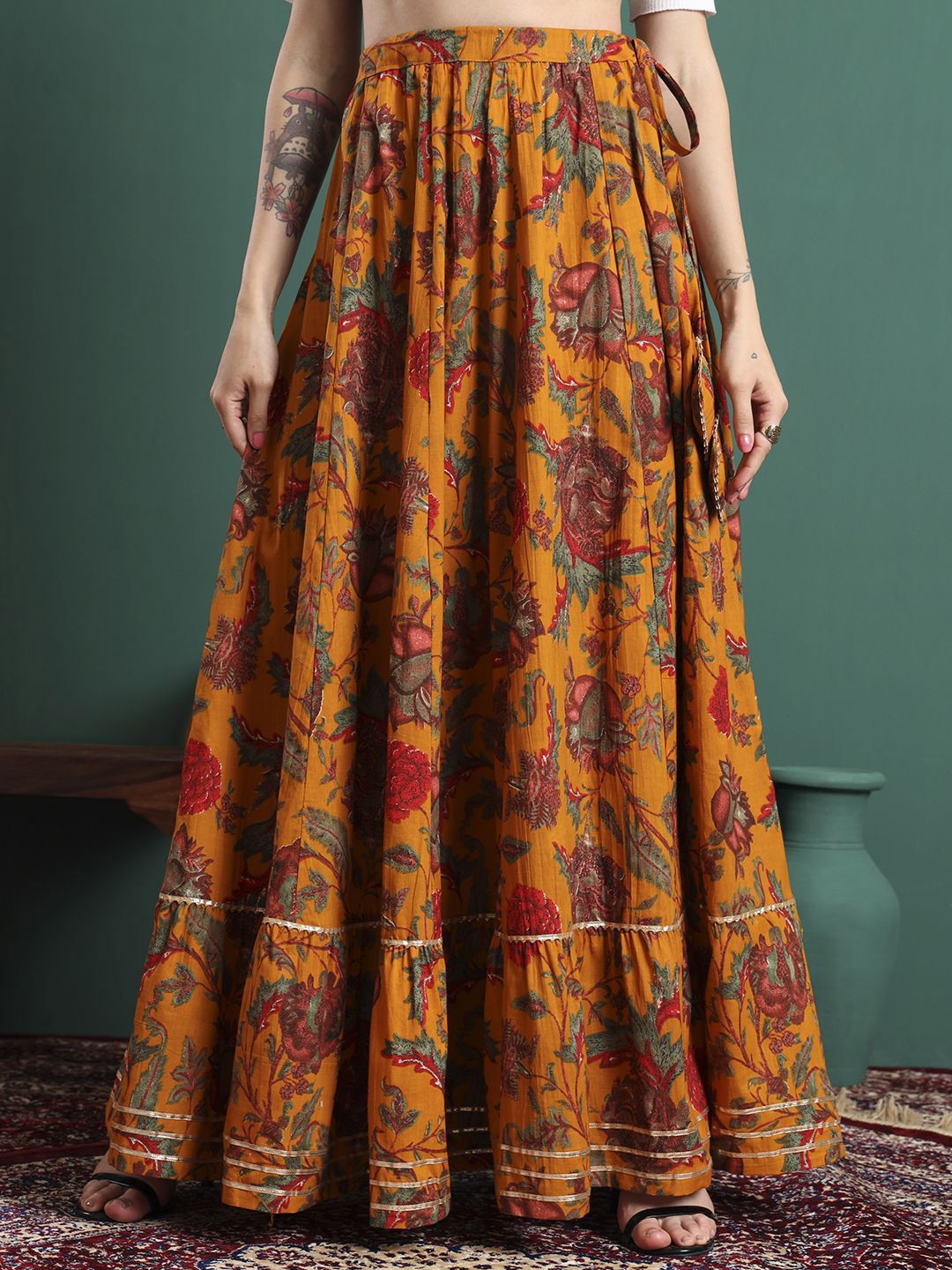 NYPA Printed Flared Maxi Skirts-image-24