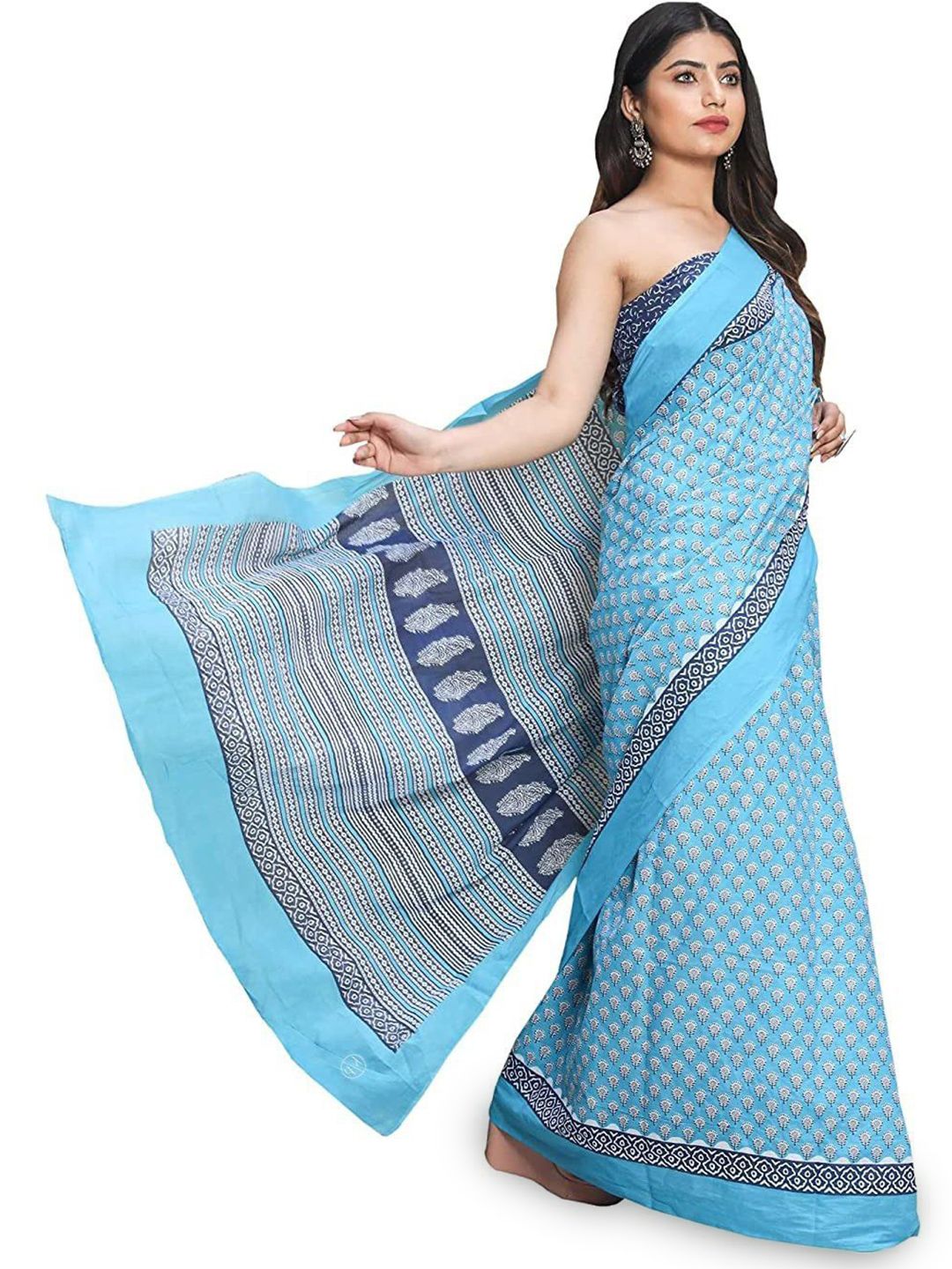 Craft Musium Ethnic Motifs Printed Pure Cotton Saree-picture-16