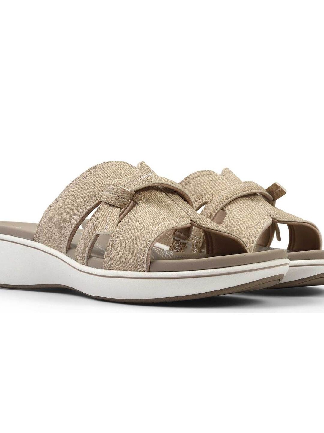 Clarks Flatform Peep Toes with Bows-image-0